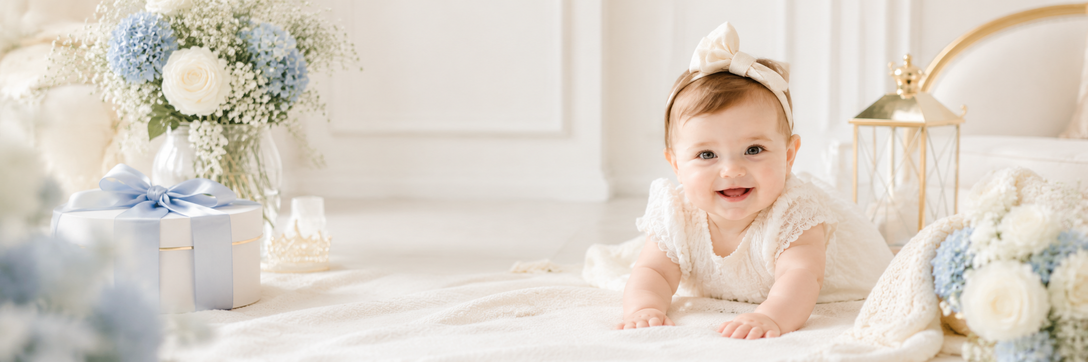 Sleeping baby in white