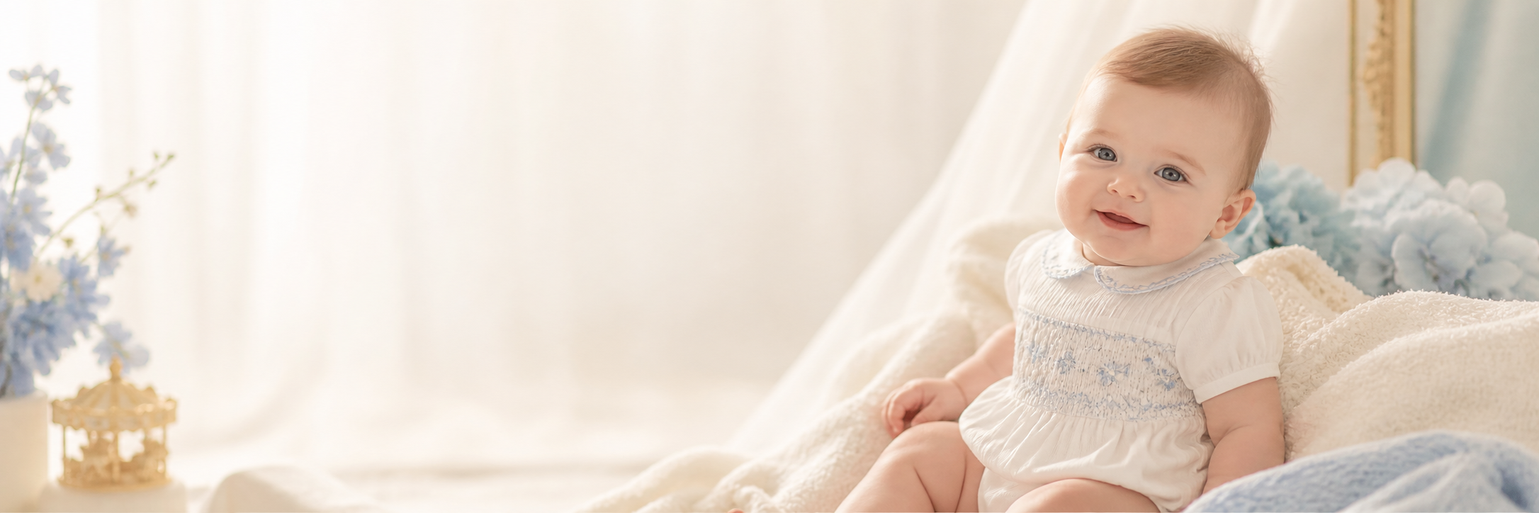 Sleeping baby in white